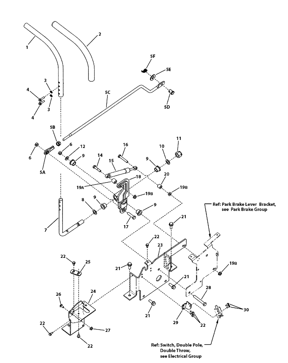 Control Group - Left Hand Diagram and Parts List for 7800753-107280061,ZTS7000 2011 Briggs and Stratton Lawn Tractor Accessories